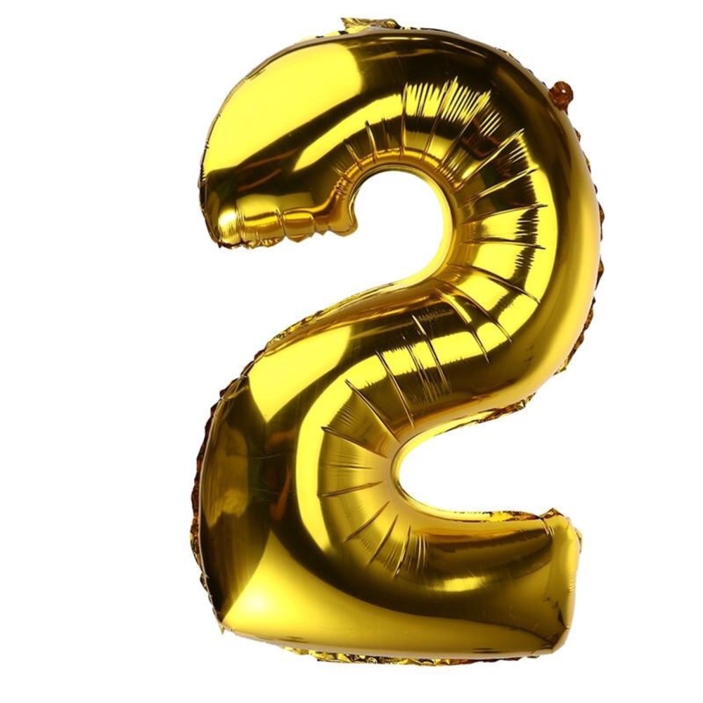 Silver and gold number balloons!